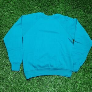 VTG 90s Lee Blank Crewneck Sweatshirt Mens Small USA Made Teal